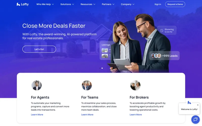 Lofty (formerly Chime) homepage screenshot