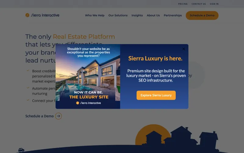 Sierra Interactive homepage screenshot