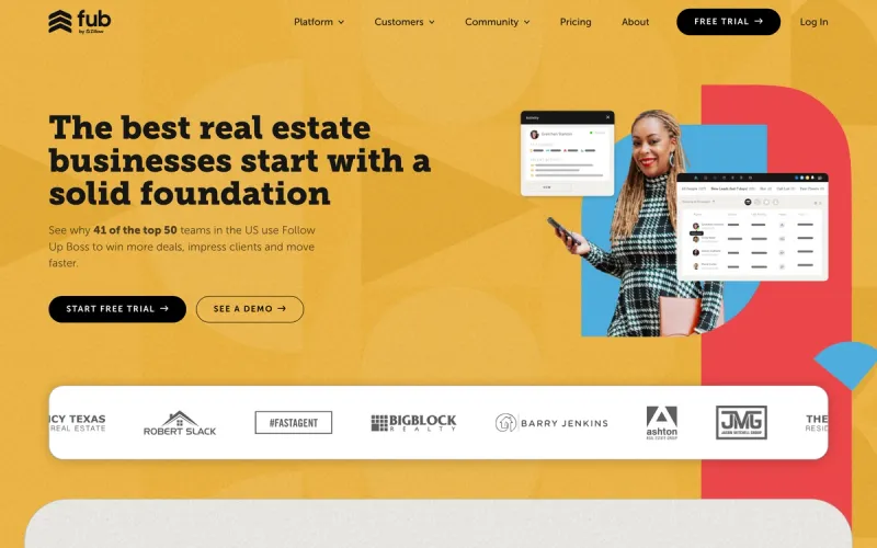 Follow Up Boss homepage screenshot