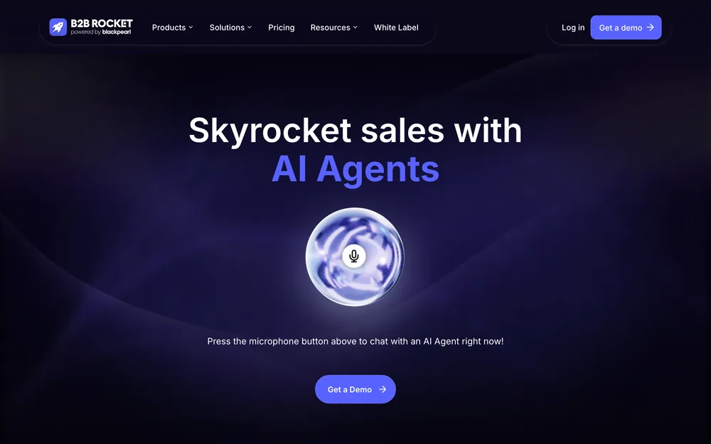 B2B Rocket homepage: autonomous outbound platform.