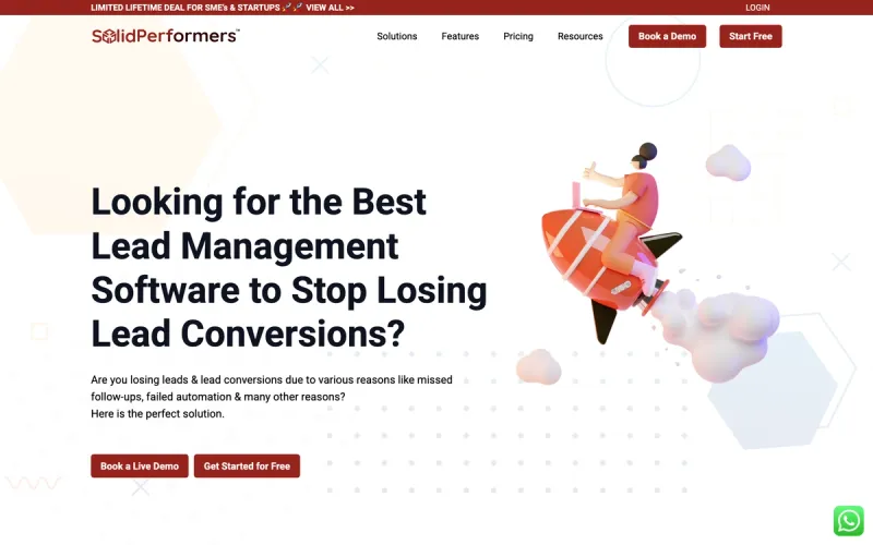 Solid Performers CRM homepage screenshot