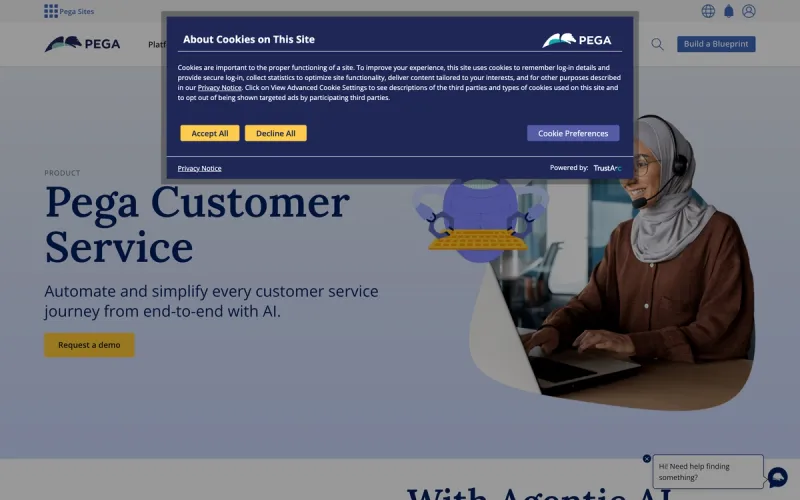 Pega CRM homepage screenshot