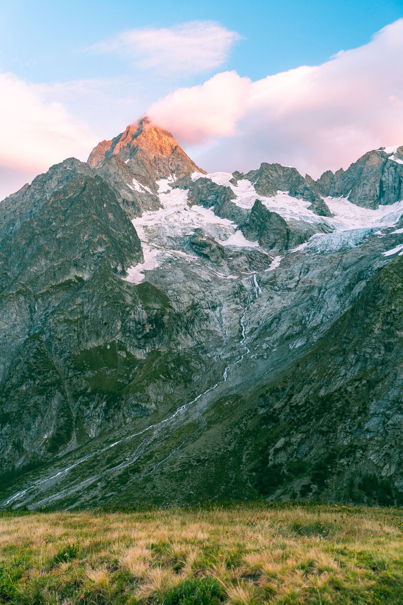 mont blanc in the morning sun