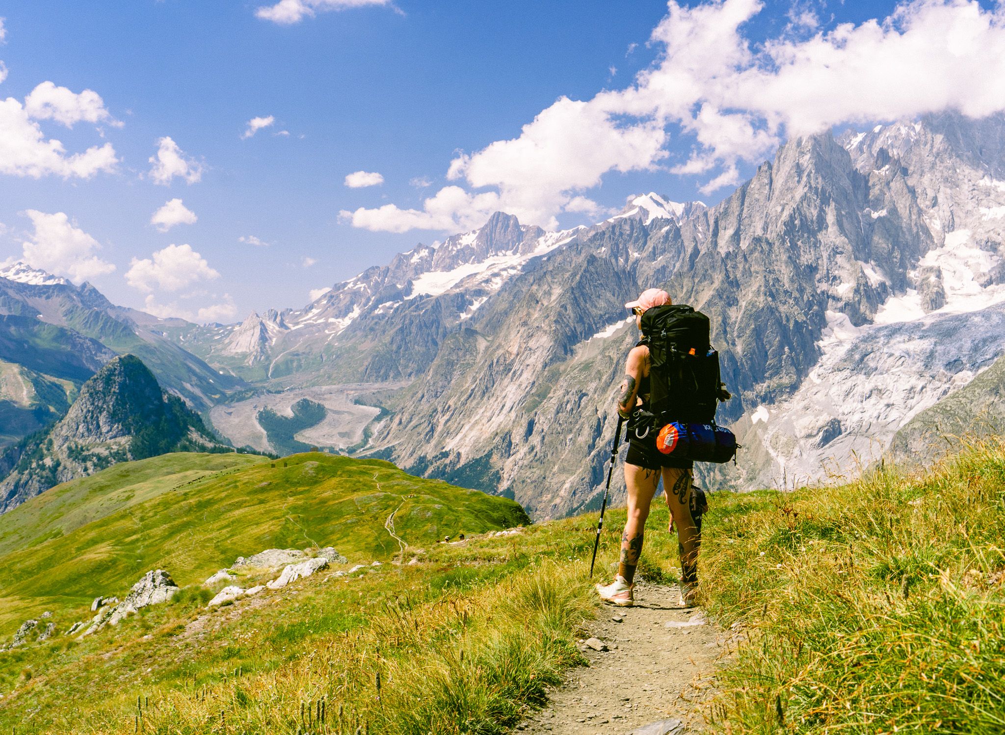 Elise looking over the valley passed Courmayeur