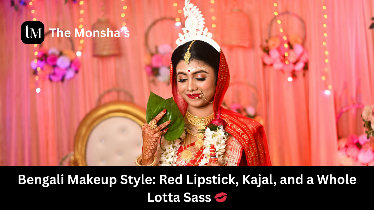 Bengali Makeup Style: Red Lipstick, Kajal, and a Whole Lotta Sass 💋