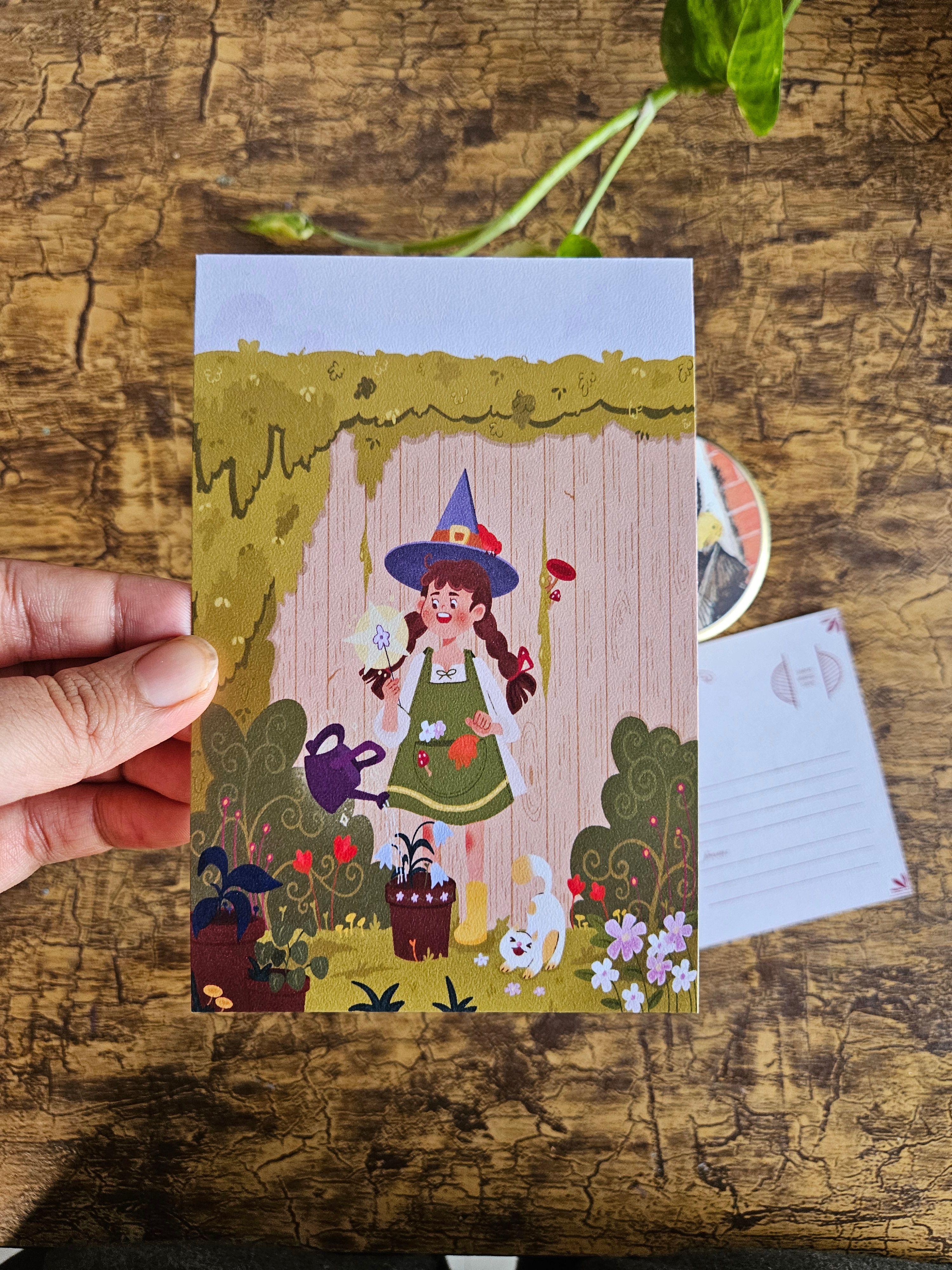 Little Witch Garden Postcard  - View 3