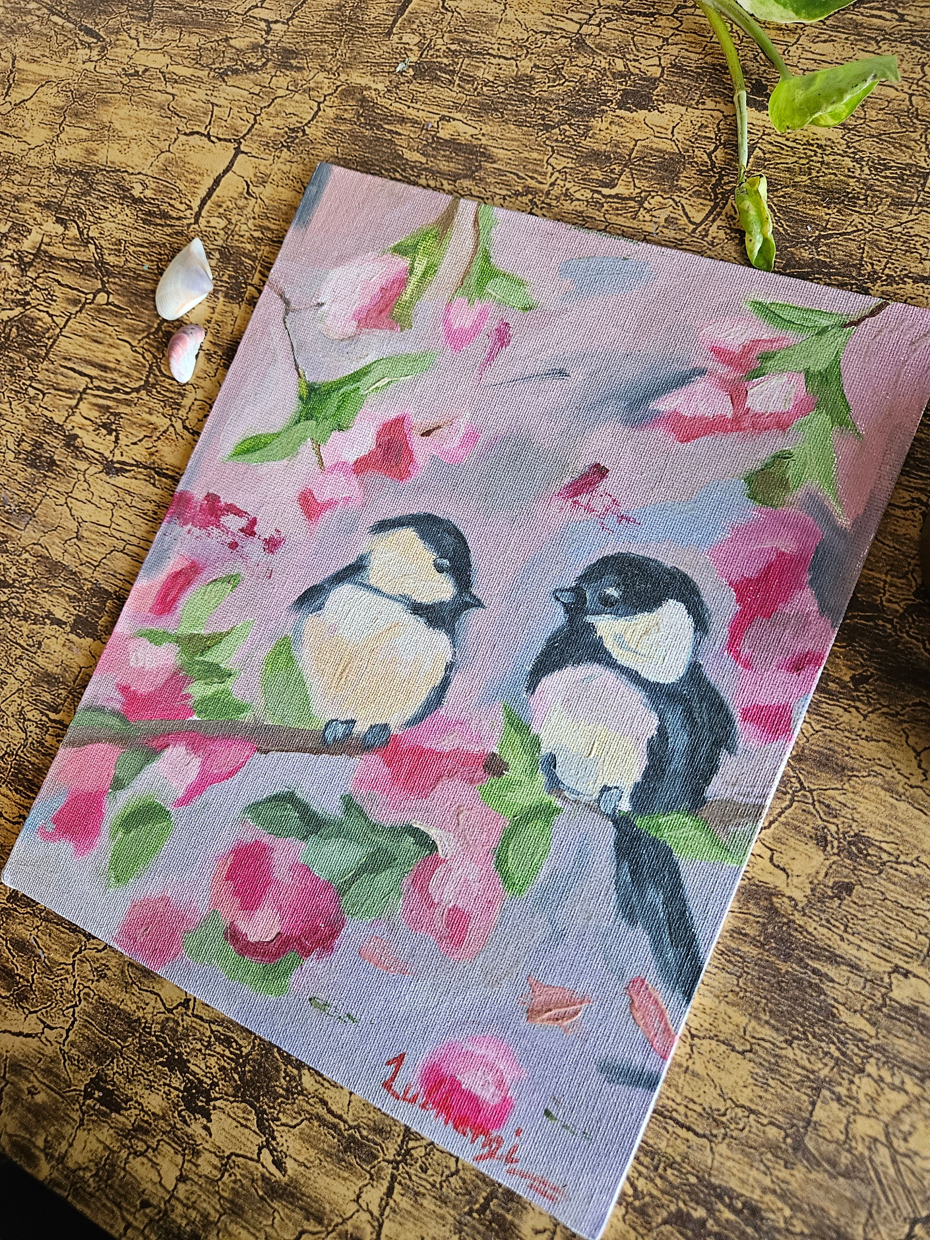 Songbird in Bloom Painting - View 2