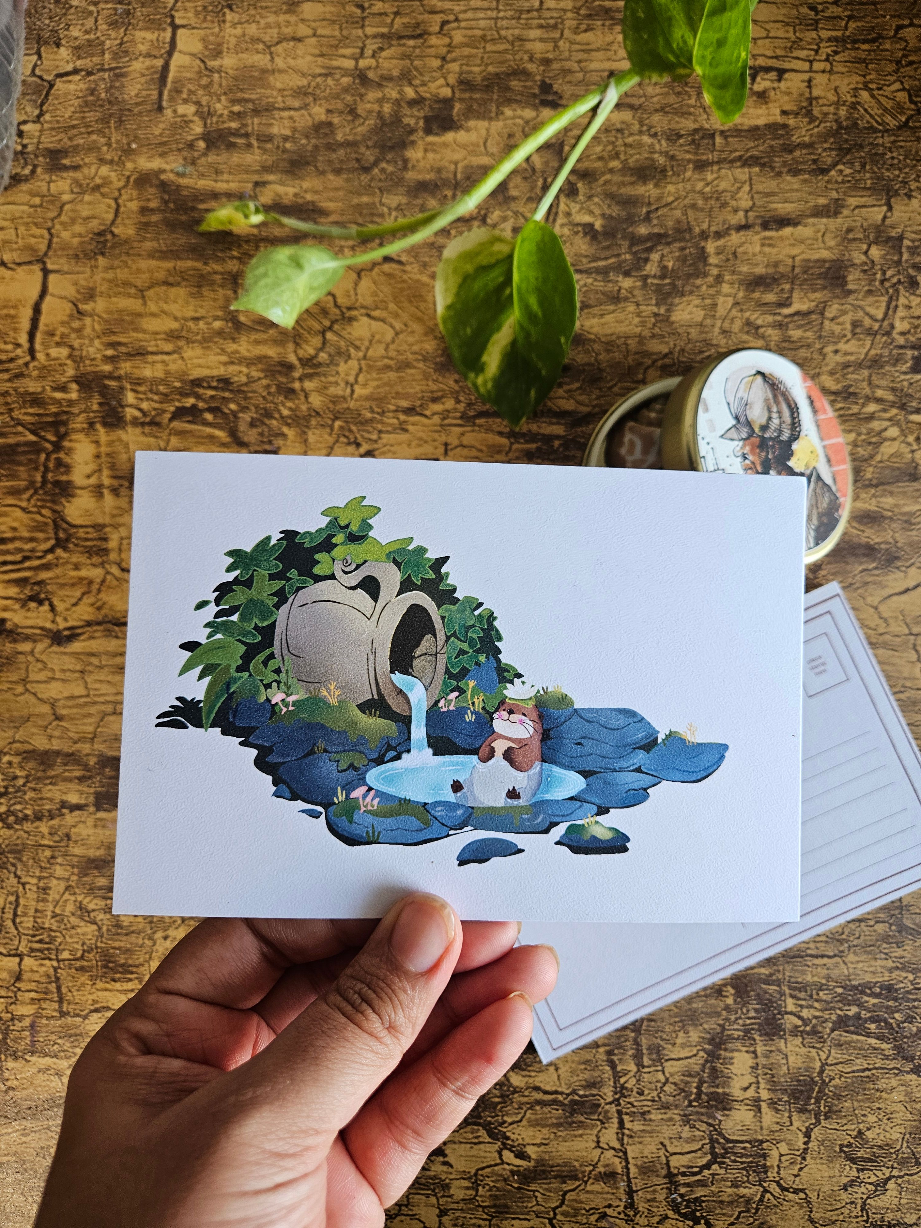 Relaxing Otter Postcard - View 3