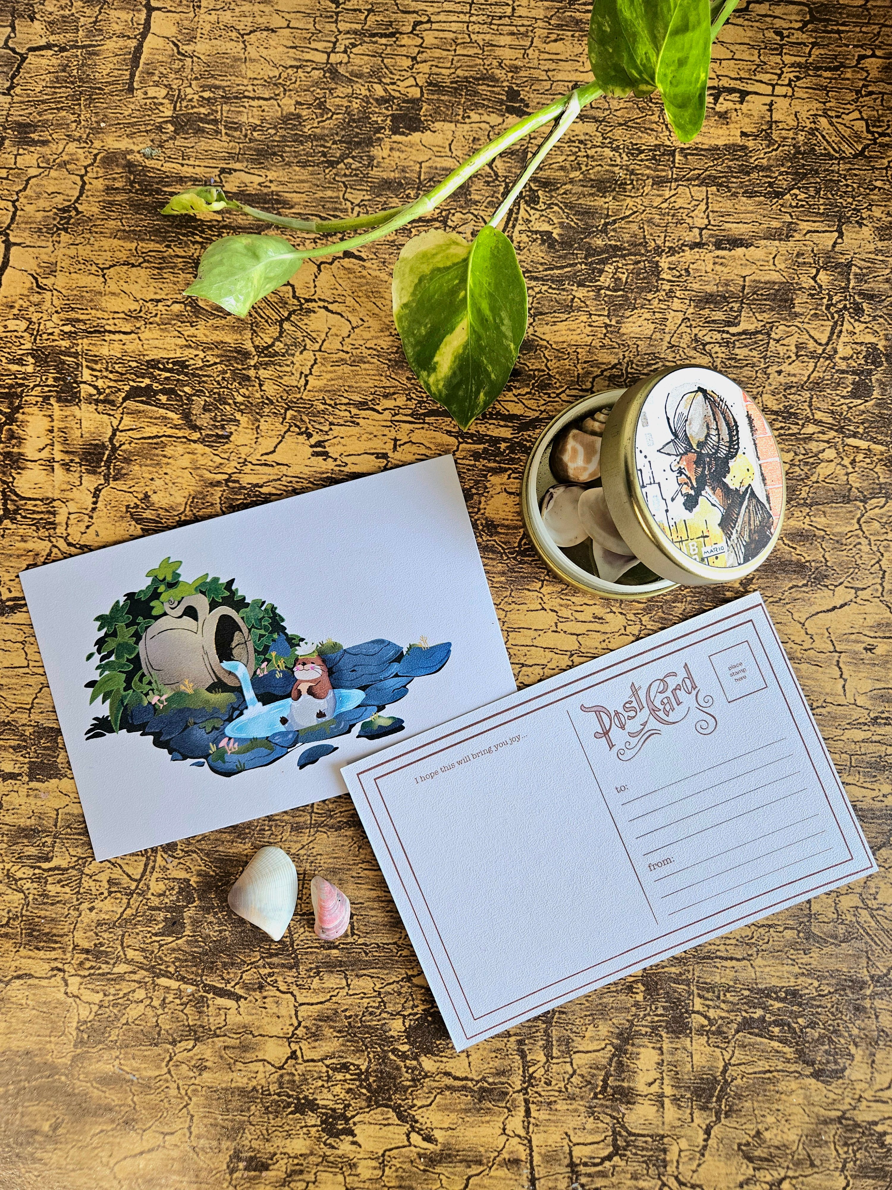 Relaxing Otter Postcard 
