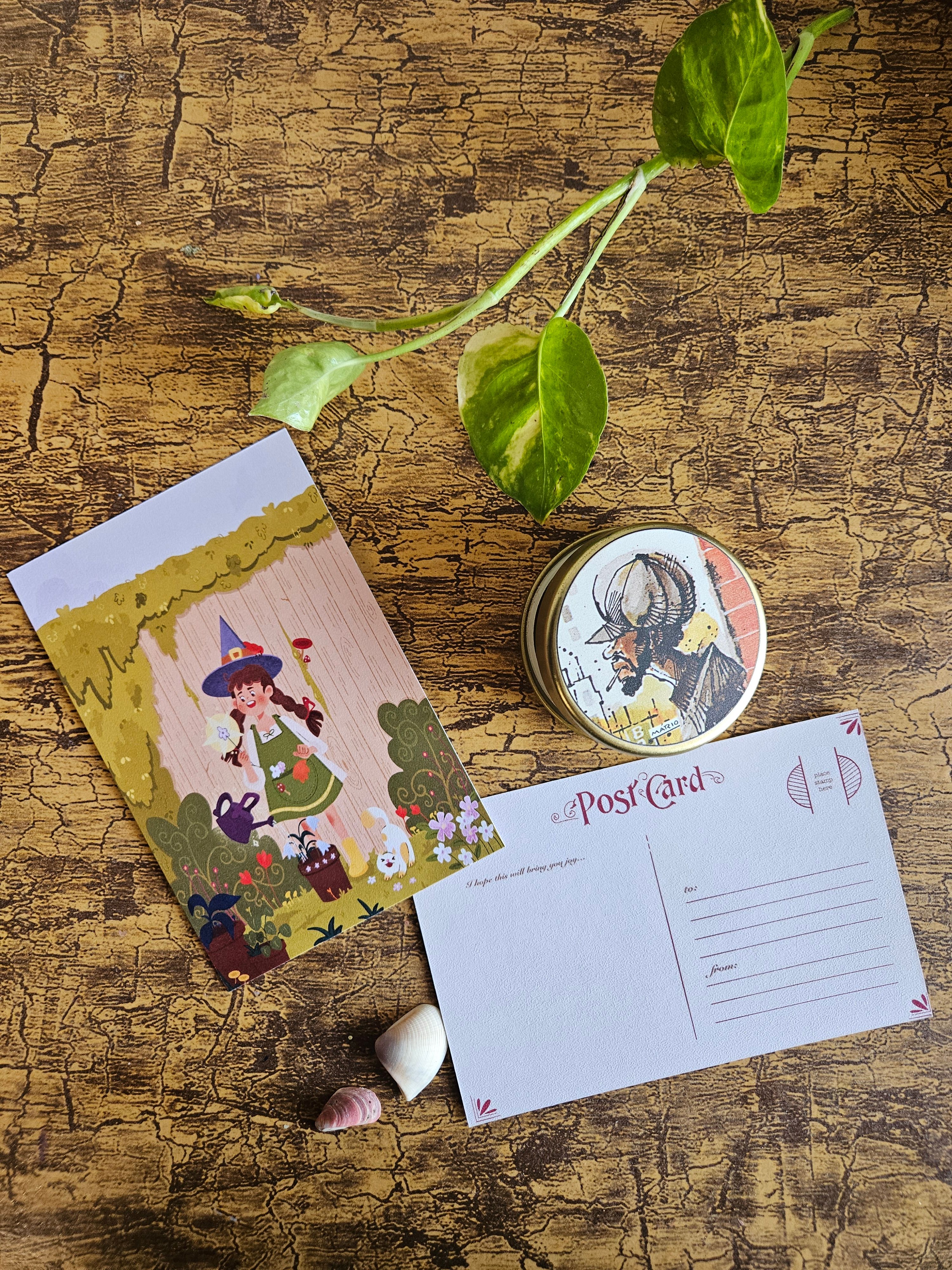 Little Witch Garden Postcard 