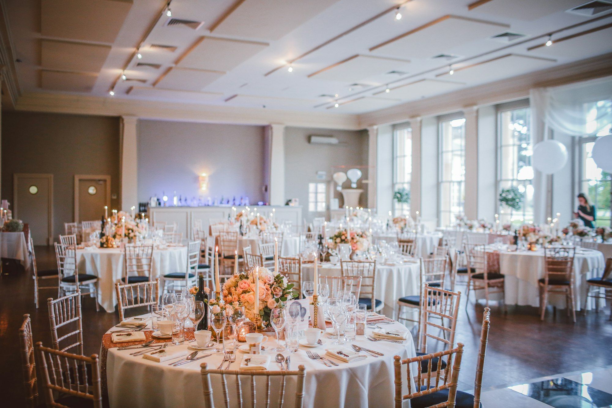 Wedding tables prepared and ready for guests