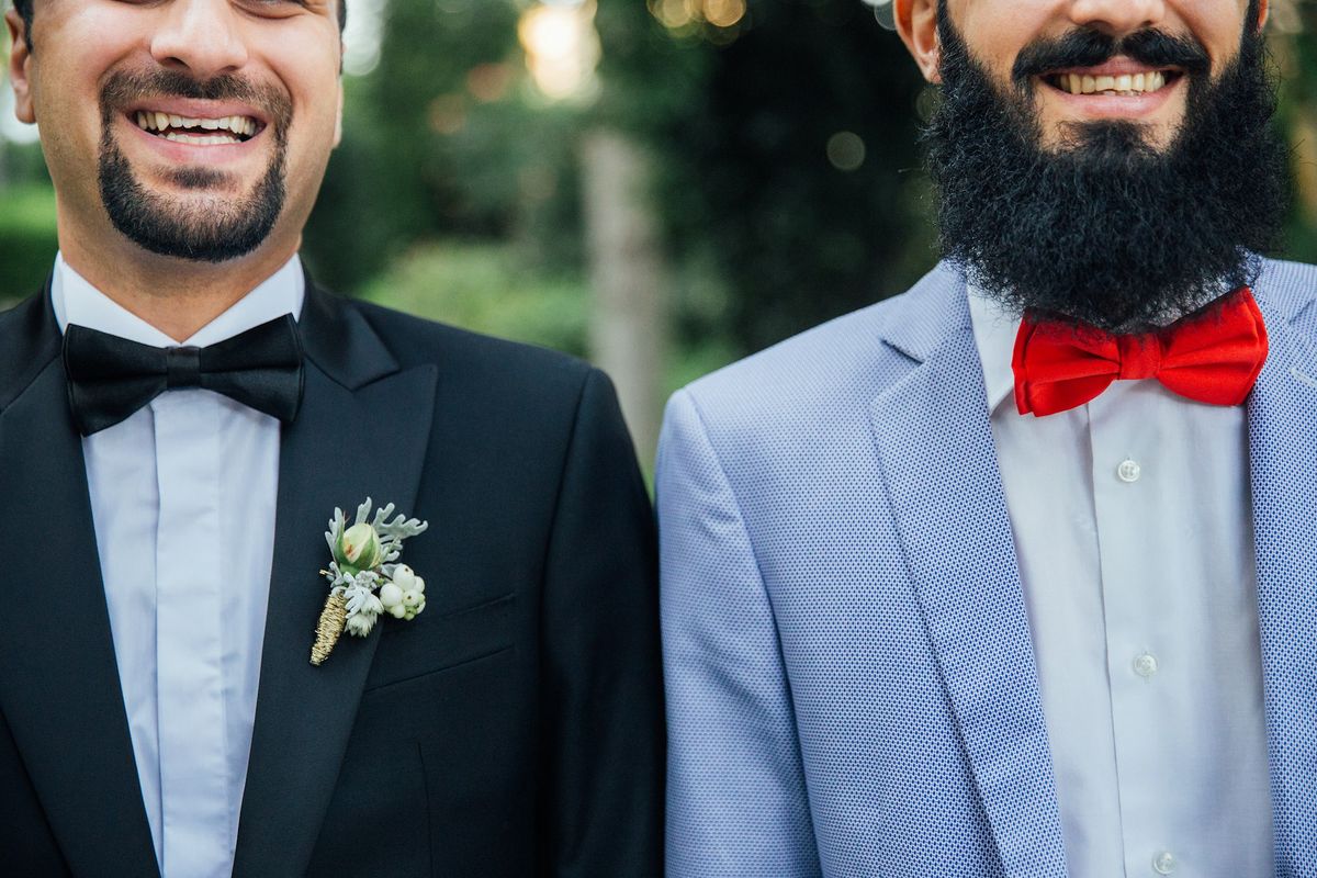 Two guests at a wedding