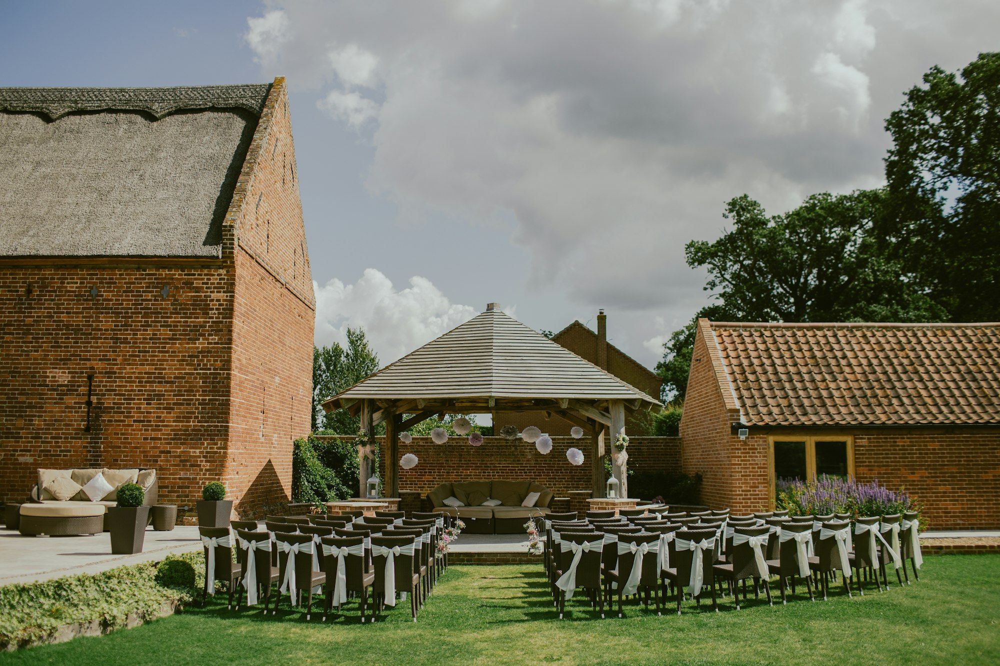 Wedding venue prepared for a ceremony