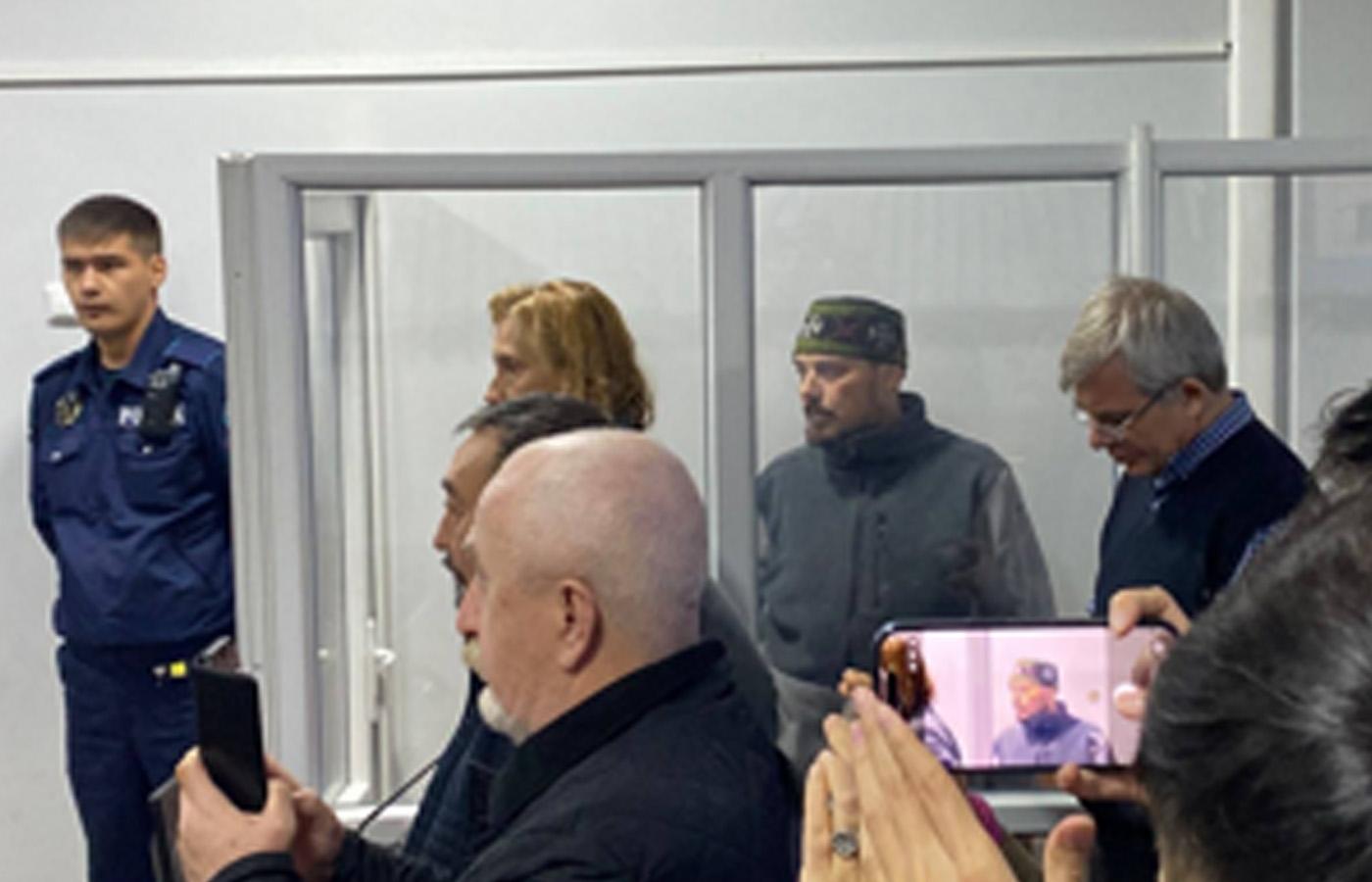 Fader Yakov Vorontsov i båset för den åtalade, under rättegången den 7 oktober (foto: Forum 18).