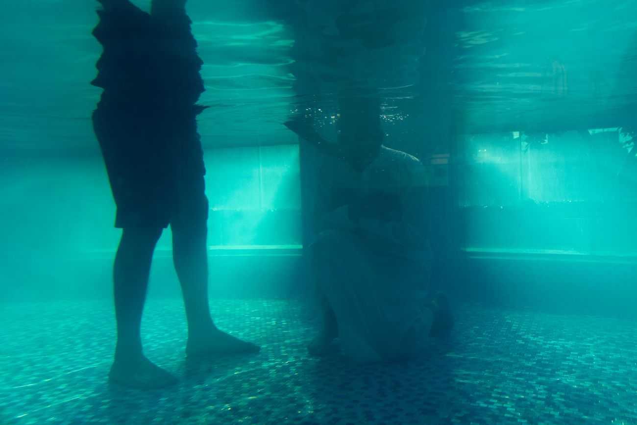 Re-enactment of Zaid's secret baptism