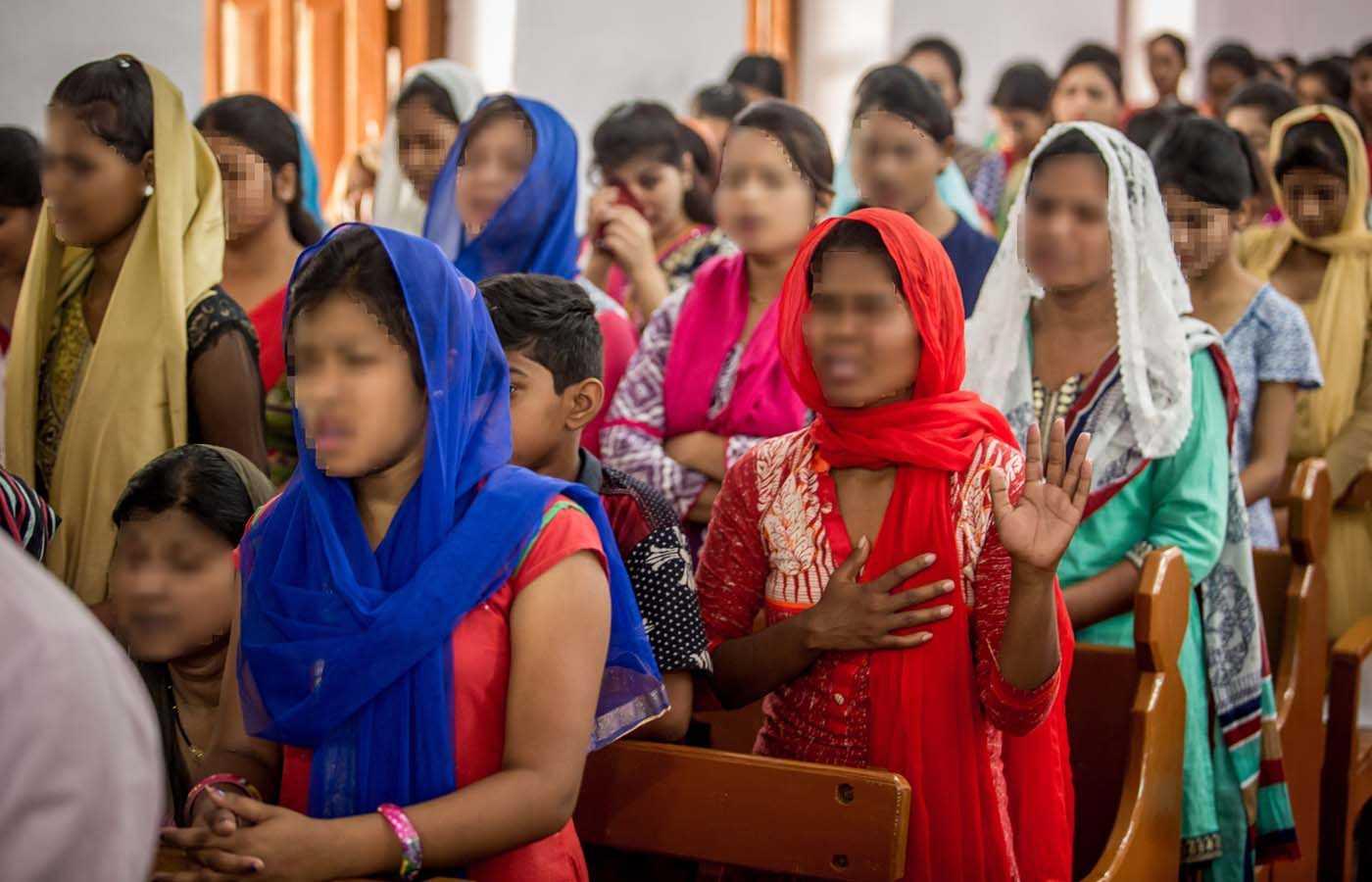 Arkivbild från en kristen ungdomskonferens i Indien.