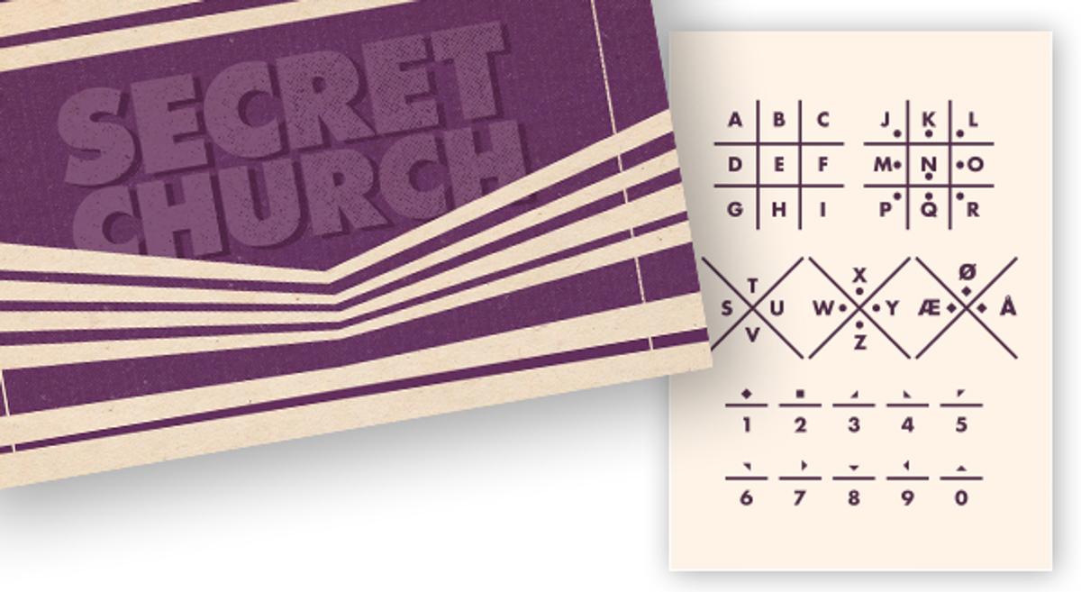 «Secret Church» Kodenøkkel plakat  til Utprint