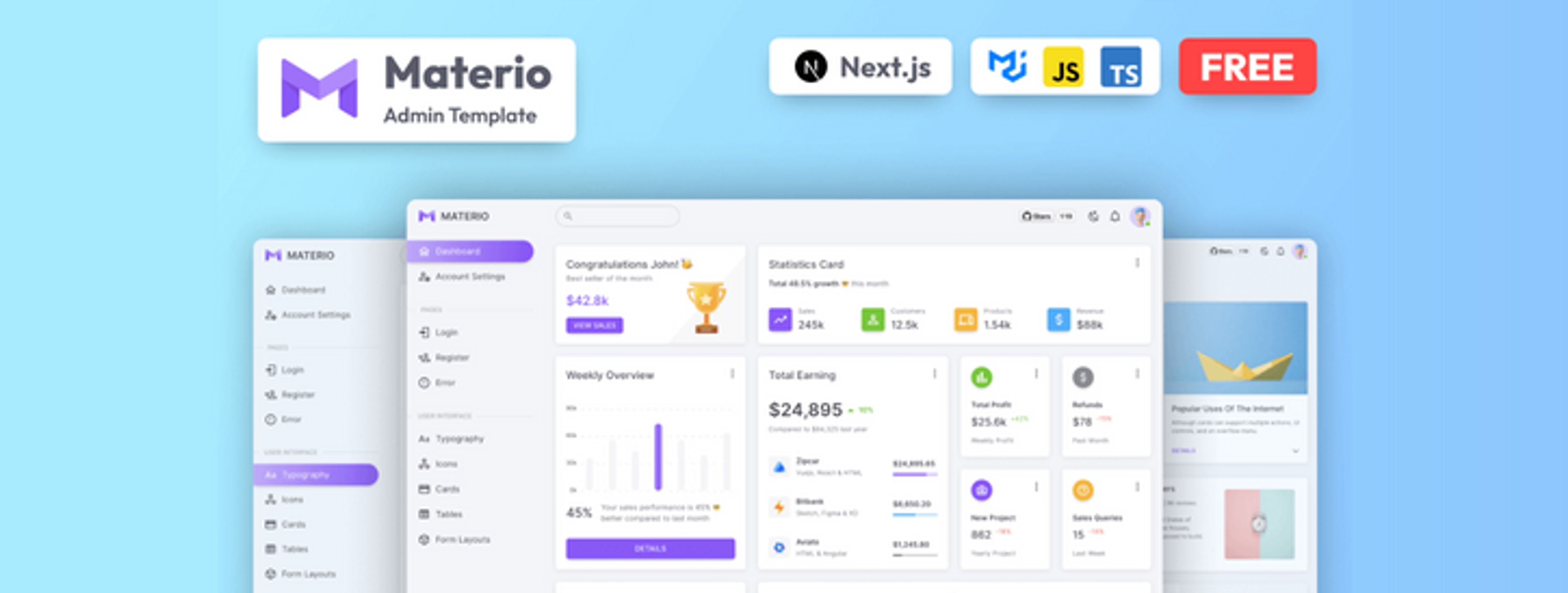 An enterprise-grade Next.js admin dashboard template. Made with developer experience first: Next.js v14 (App Router), Material UI (MUI), Tailwind CSS, TypeScript, ESLint, Prettier, VSCode Configs !! 🚀