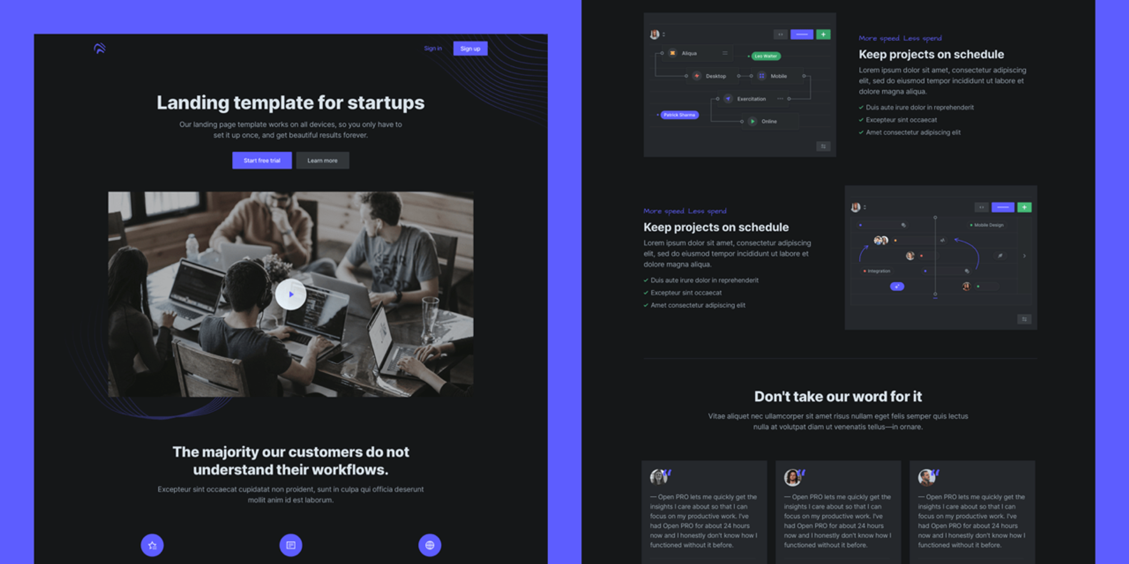 A free React / Next.js landing page template designed to showcase open source projects, SaaS products, online services, and more. Made by