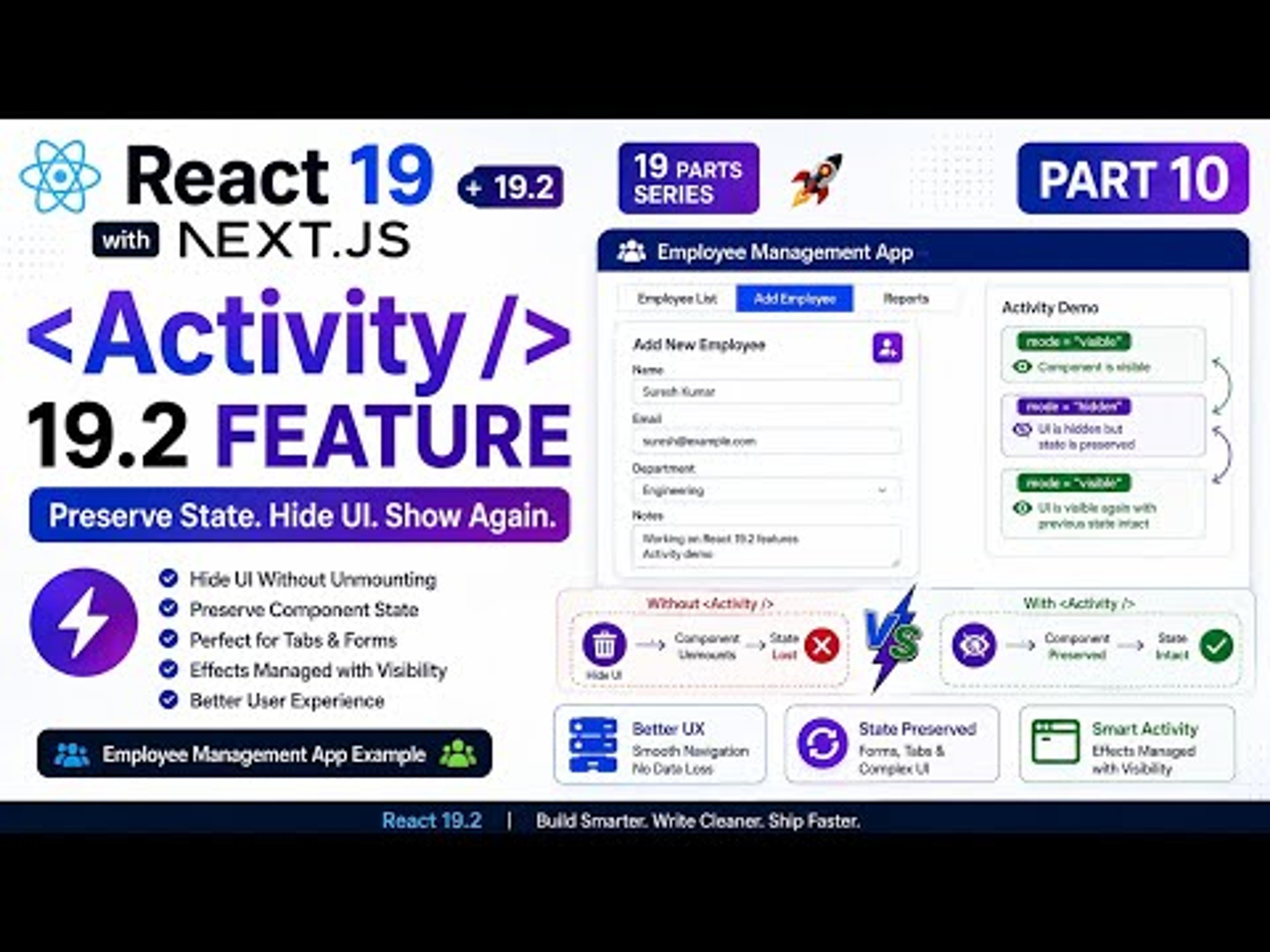 React 19 & 19.2 Complete Course