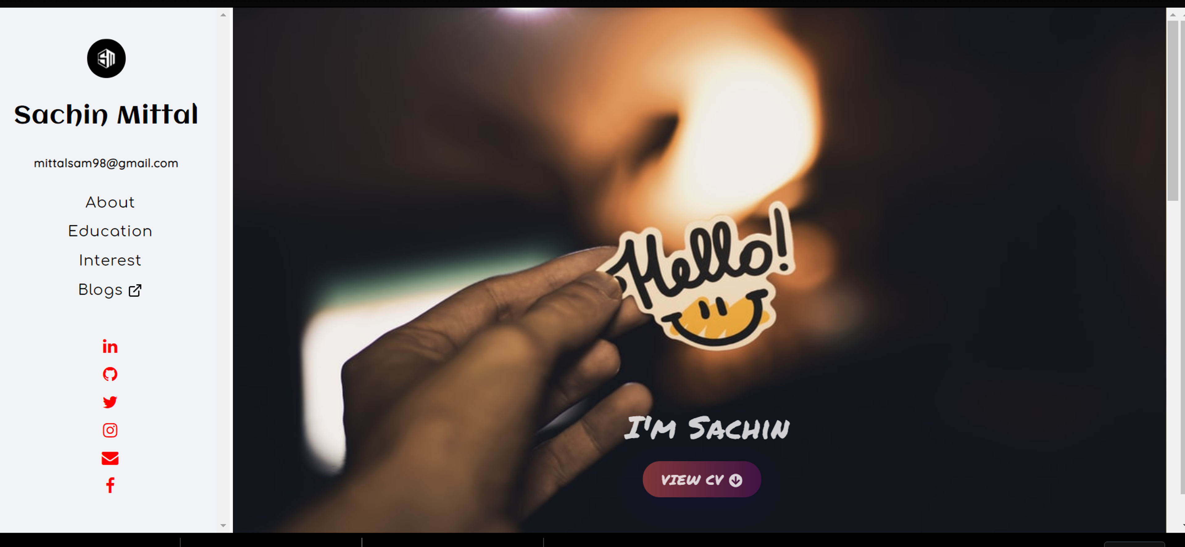 React Portfolio made with love ❤ from India