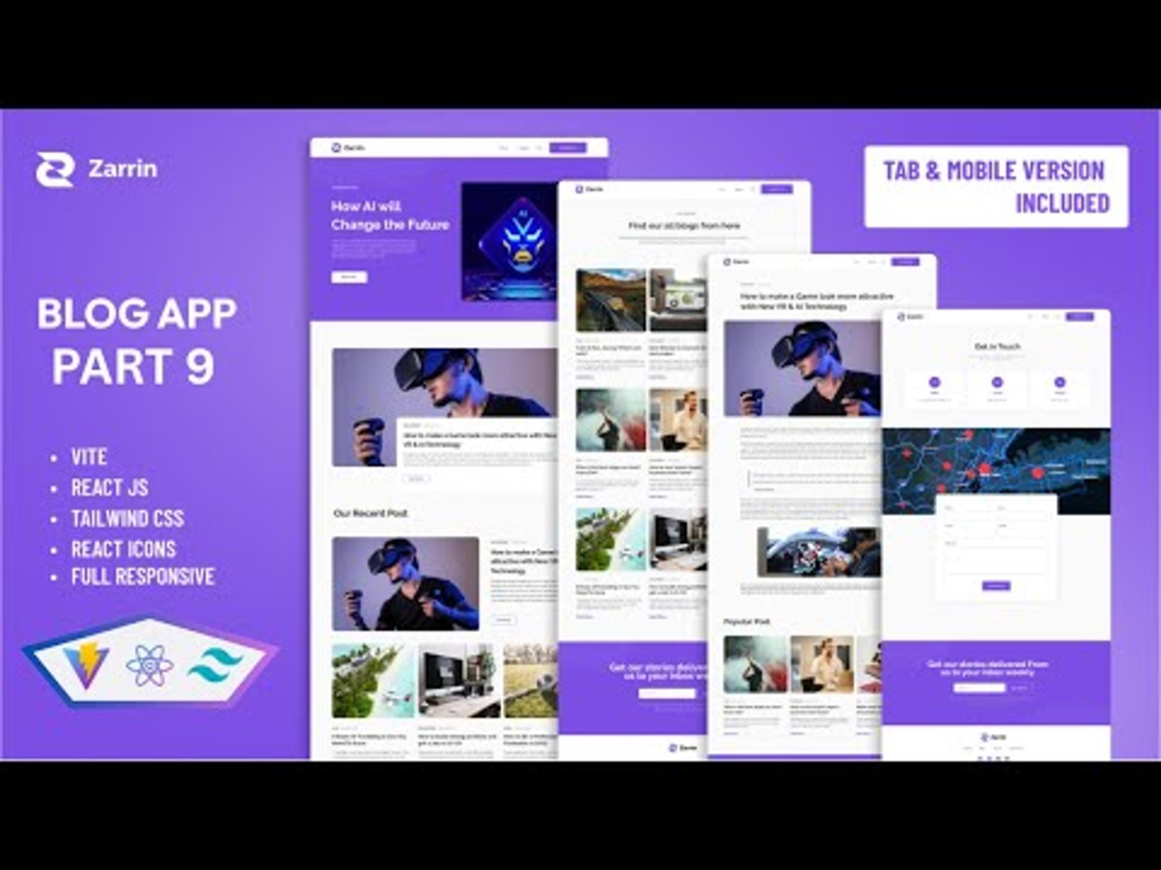 Build a React JS Blog Website with Tailwind CSS and Vite - Full Tutorial
