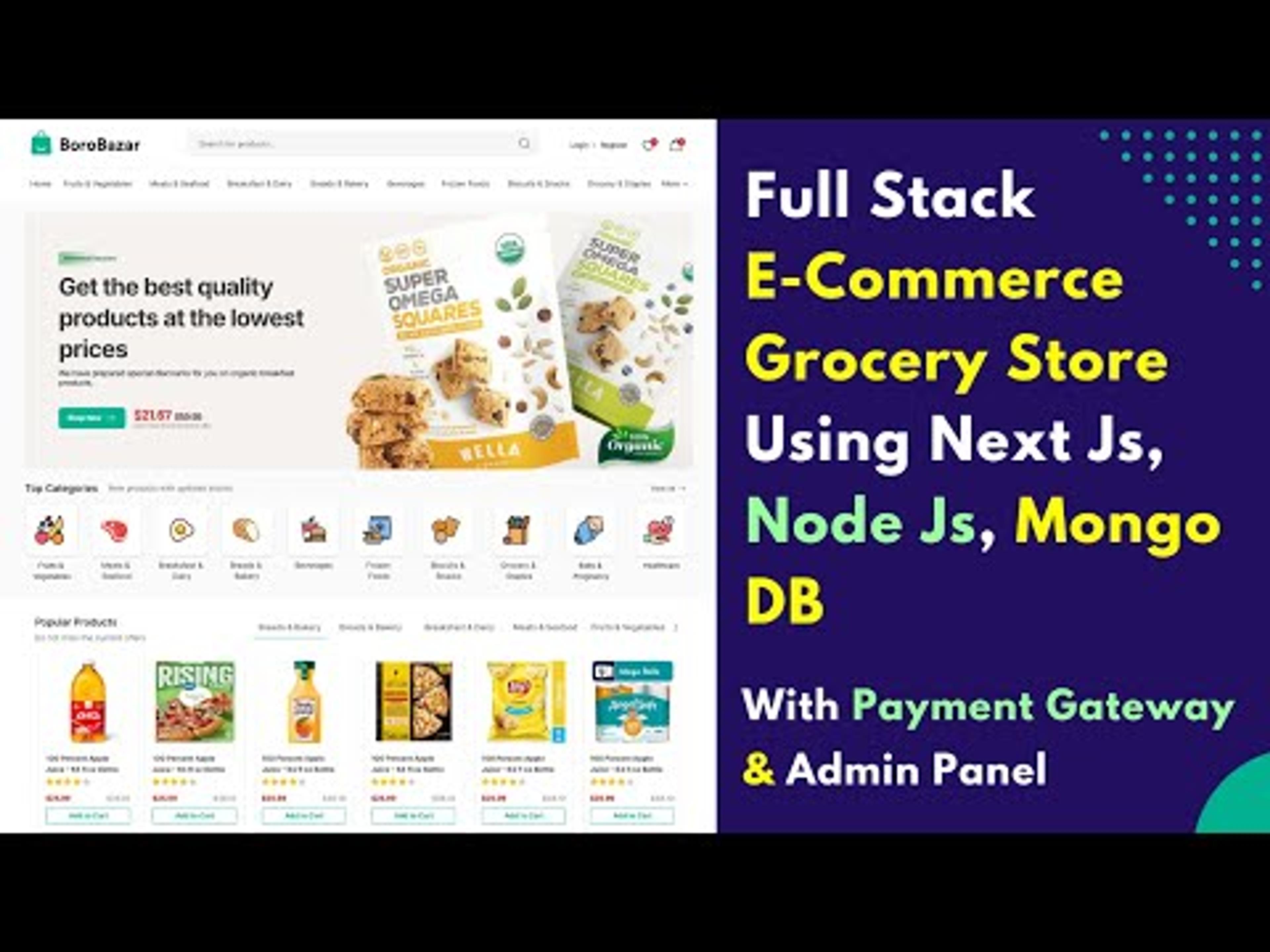 Full Stack Ecommerce Grocery Store with Next.js , Node JS, Mongo Db, Tailwind CSS