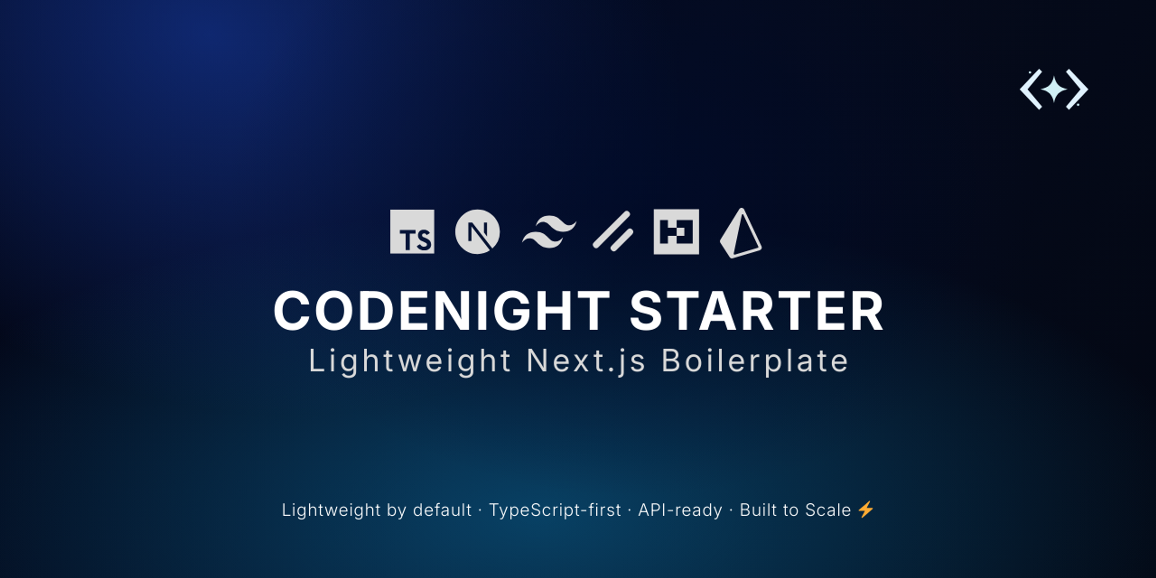 CodeNight Starter — A production-ready Next.js starter powered by shadcn/ui, Better Auth, Prisma, and PostgreSQL, built for speed, scalability, and modern developer experience.
