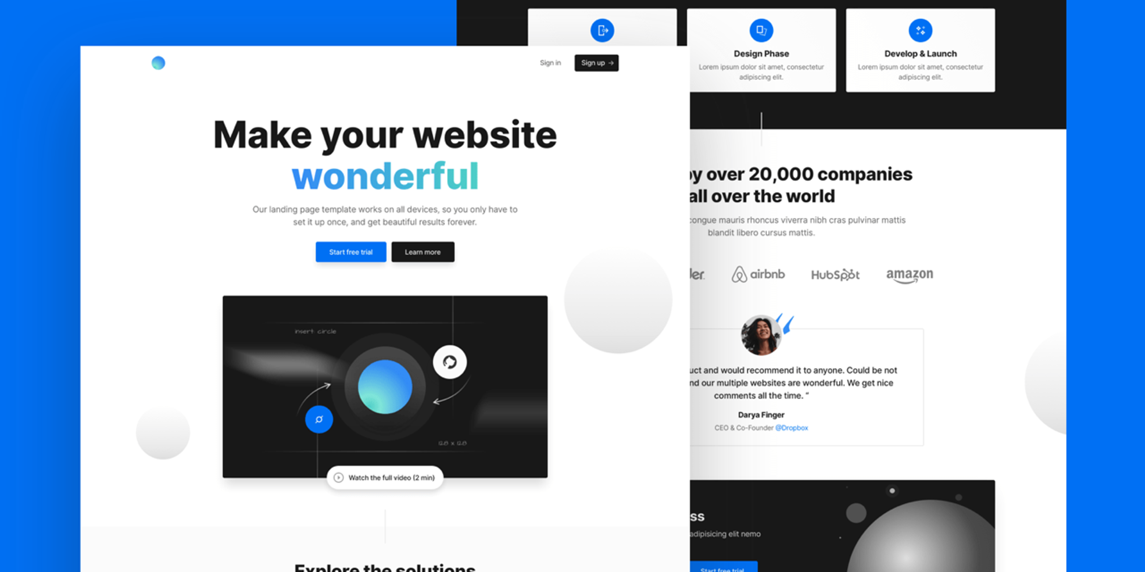 Simple Light is a free landing page template built on top of TailwindCSS and fully coded in React / Next.js. Made by