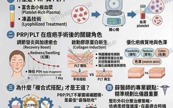 PRP / PLT 自體生長因子：痘疤重建的「修復燃料」