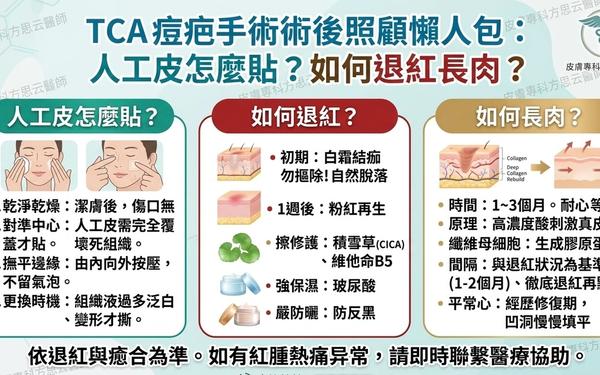 凹疤居家修護指南：TCA 化學重建術後的精準傷口護理與退紅策略