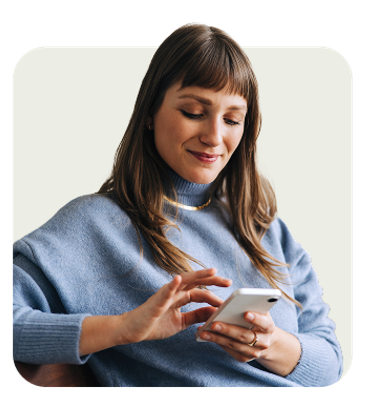 Lady using mobile phone