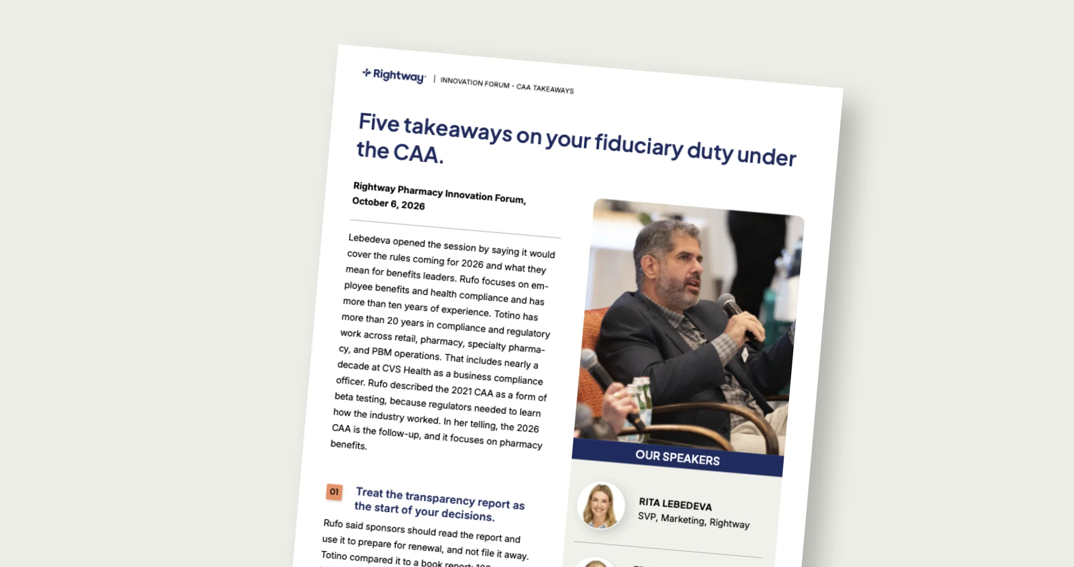 Pharmacy Innovation Forum: Five takeaways on your fiduciary duty under the CAA.