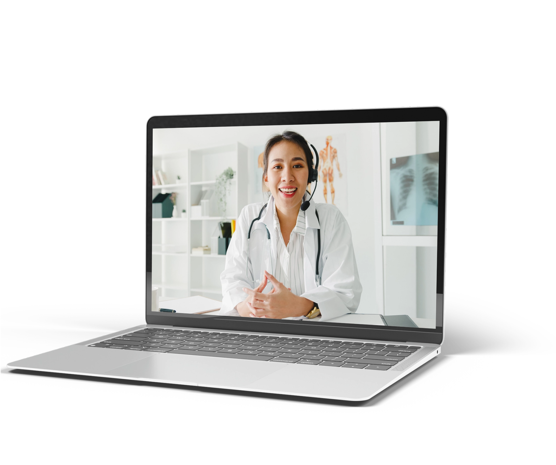 Girl on laptop screen