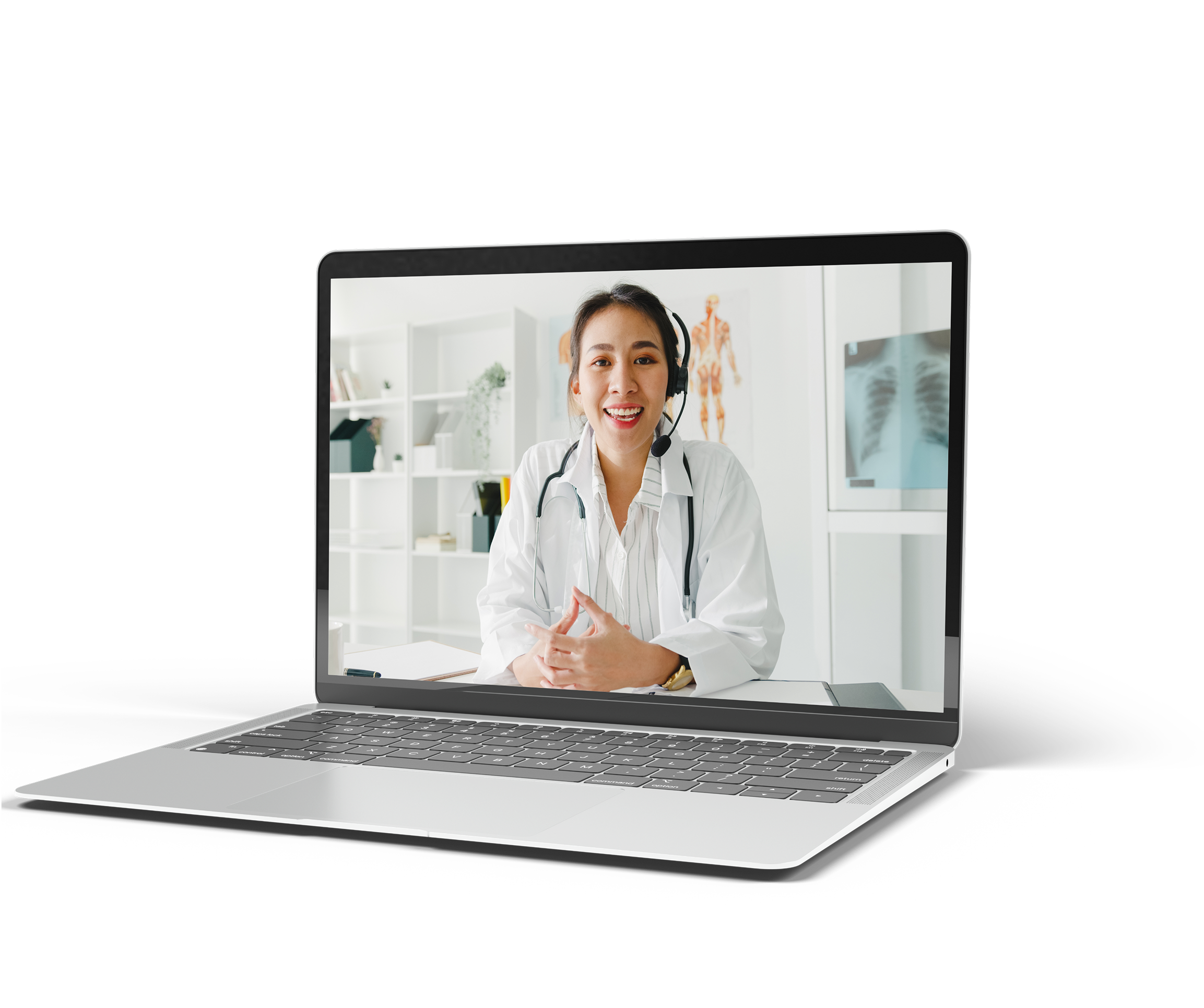 Girl on laptop screen