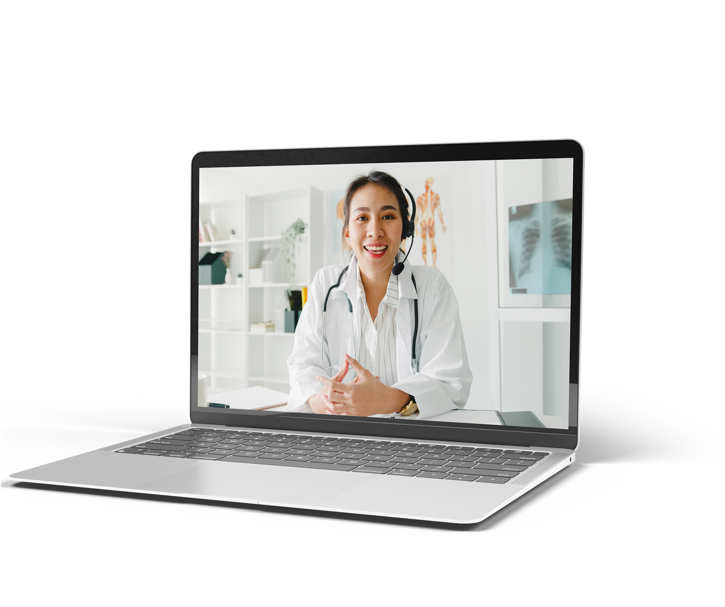 Girl on laptop screen