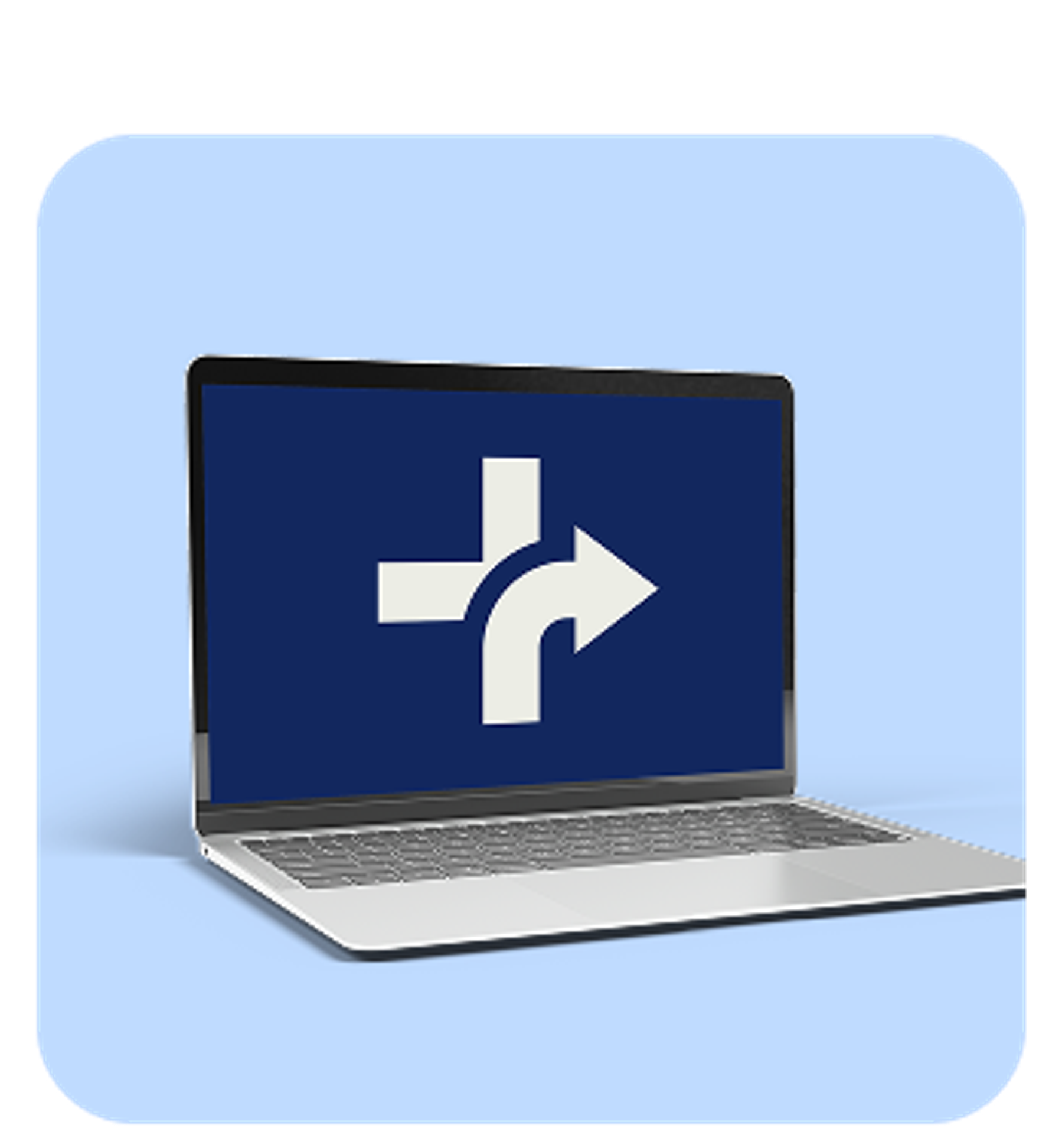 Laptop with Rightway logo