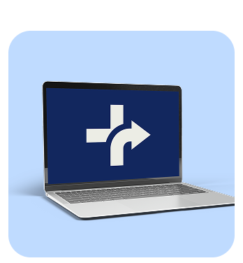 Laptop with Rightway logo