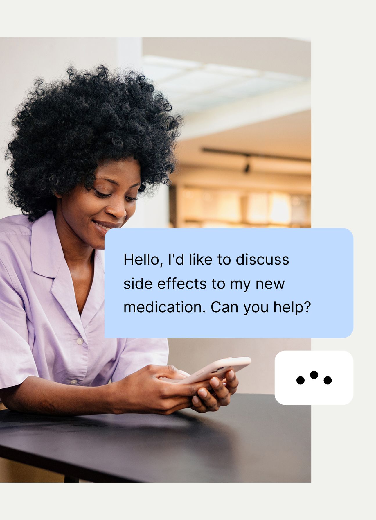Rightway member using the app to chat with a PBM care navigator about medication side effects.