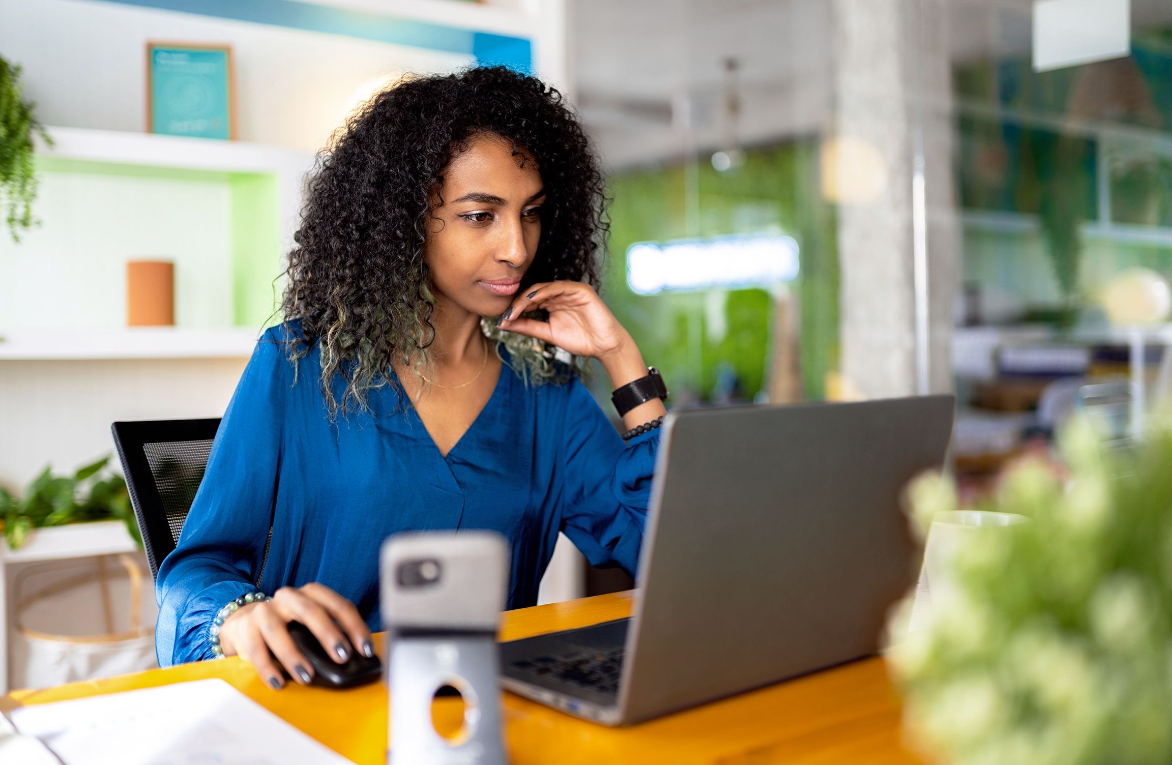 Professional female working on laptop