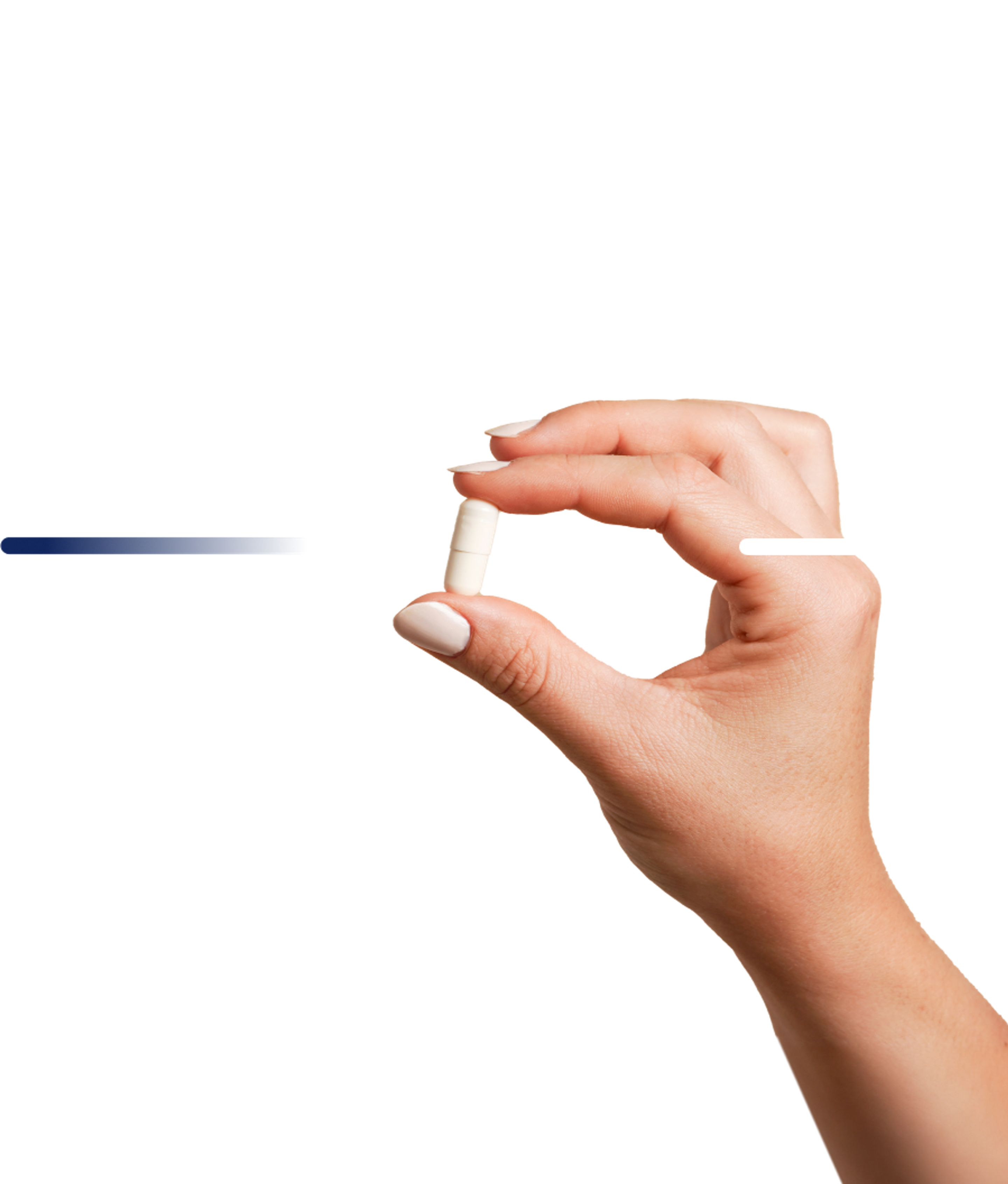 Hand holding a pill