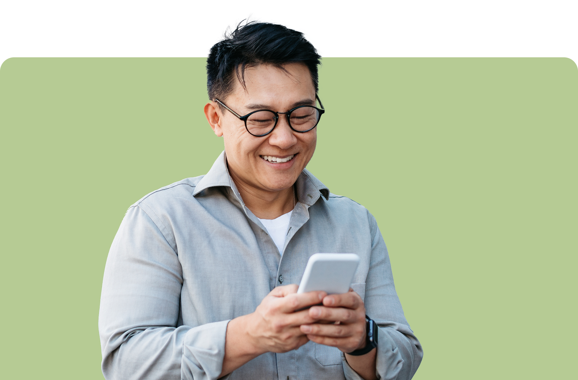 man looking at phone