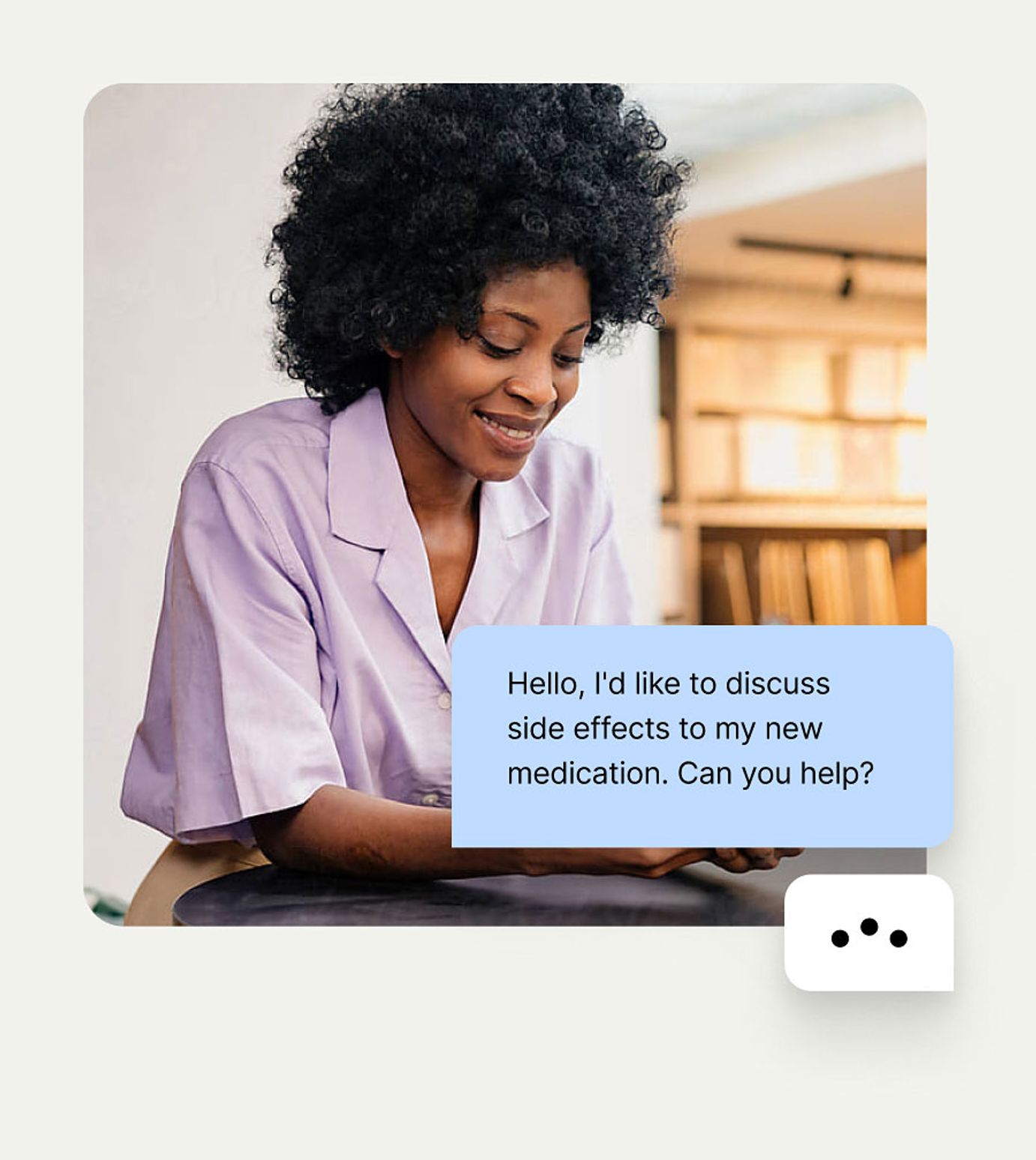 Rightway member using the app to chat with a PBM navigator about medication side effects.