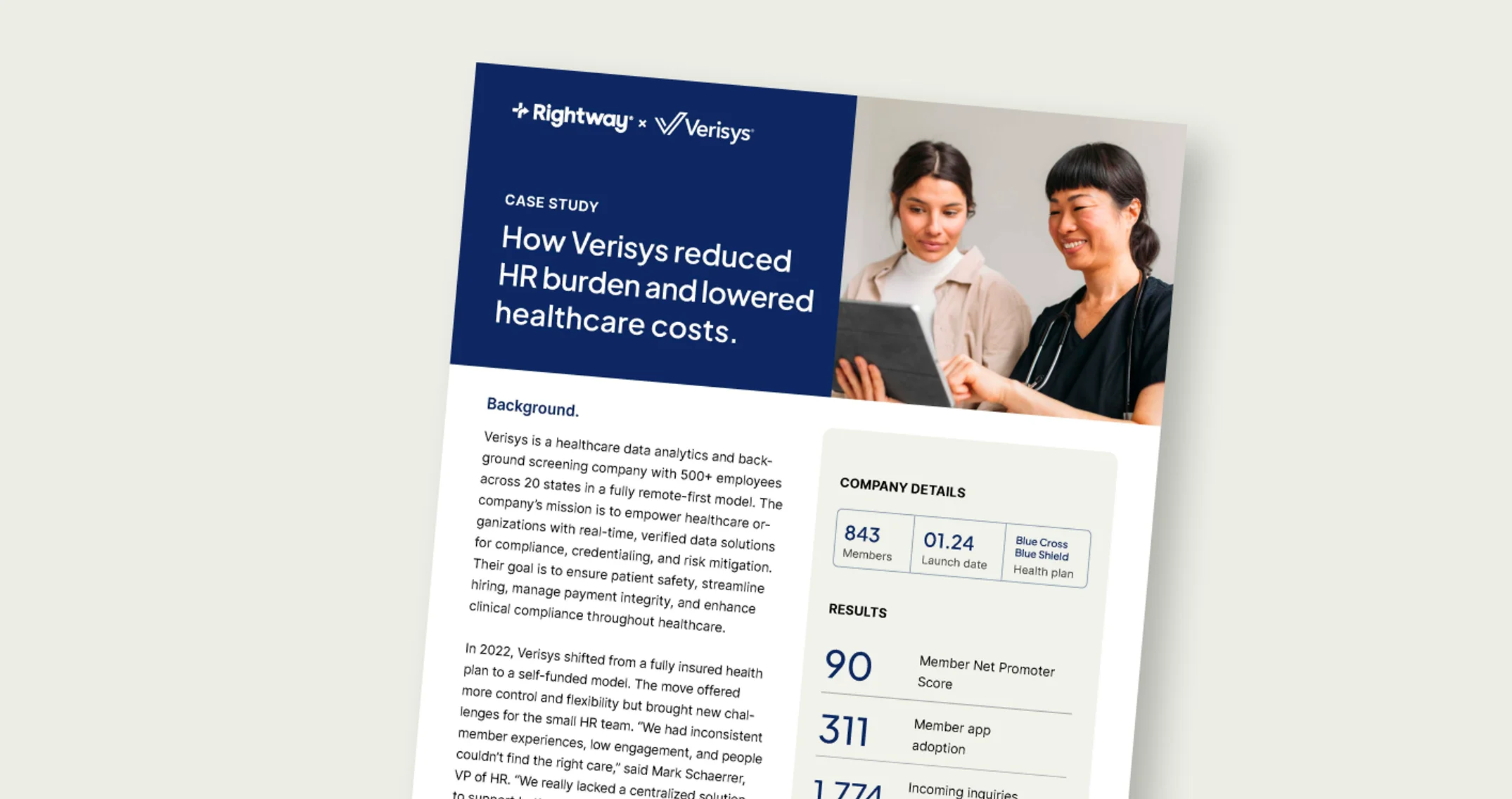 How Verisys reduced HR burden and lowered healthcare costs.