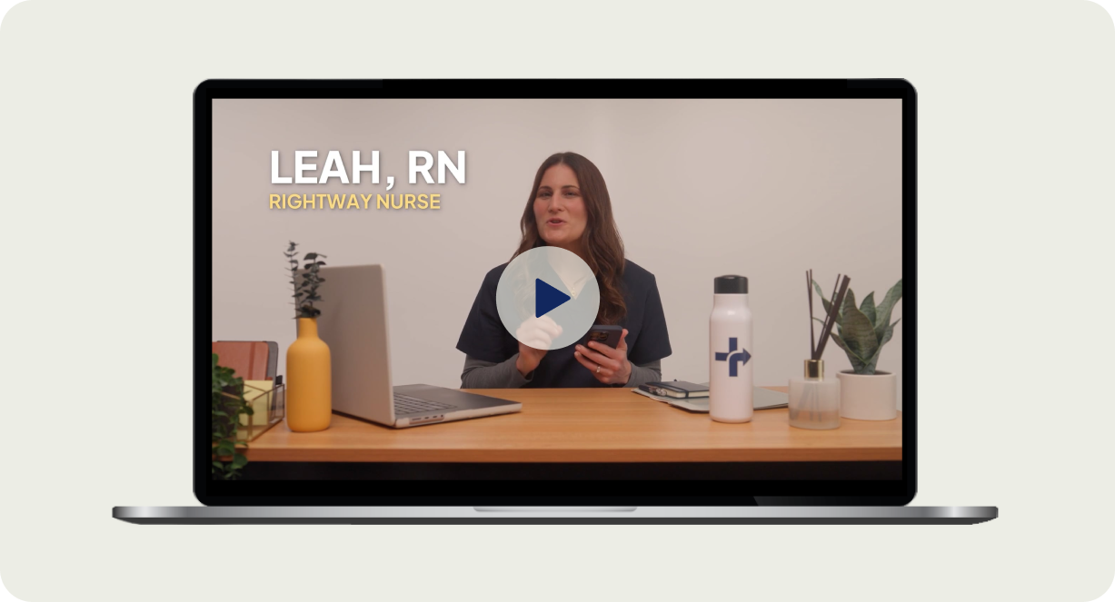 Rightway's health guide, a registered nurse, sits at her laptop.
