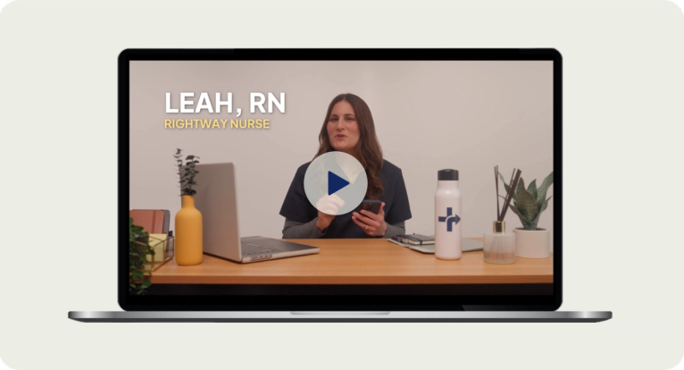 Rightway's health guide, a registered nurse, sits at her laptop.