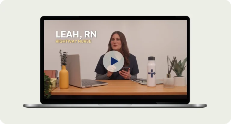 Rightway's health guide, a registered nurse, sits at her laptop.