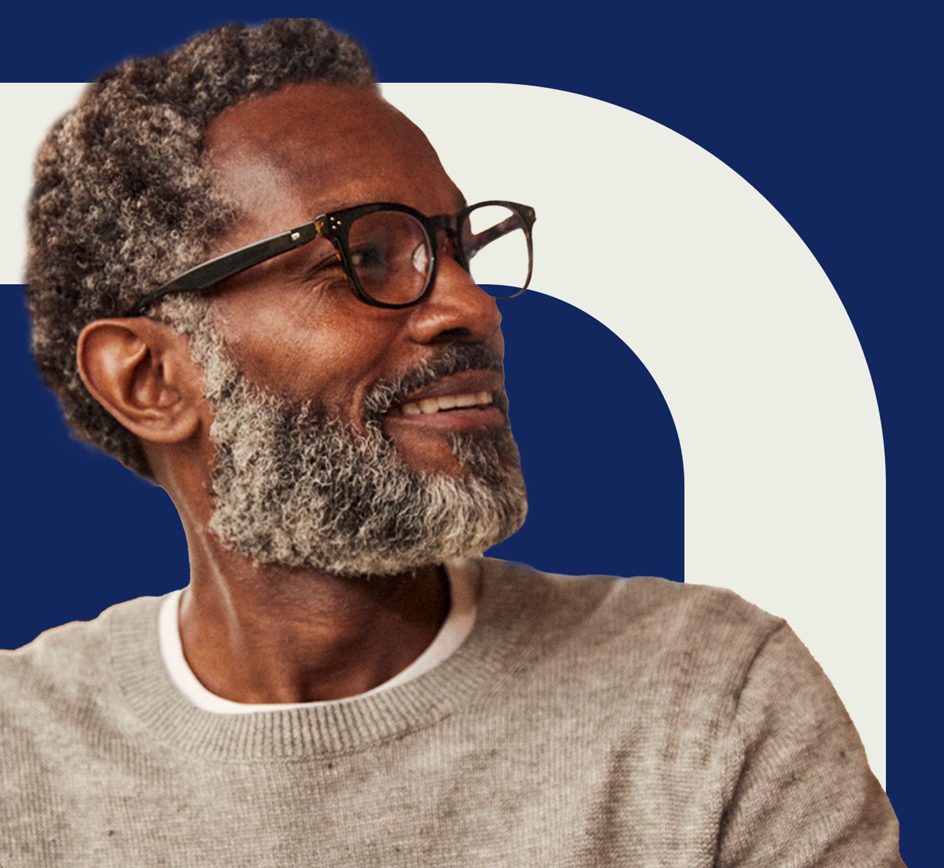 A Happy Man with glasses