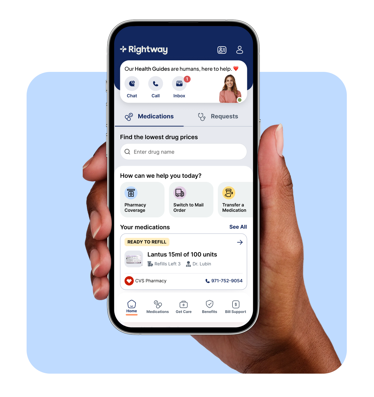 Phone with Rightway app