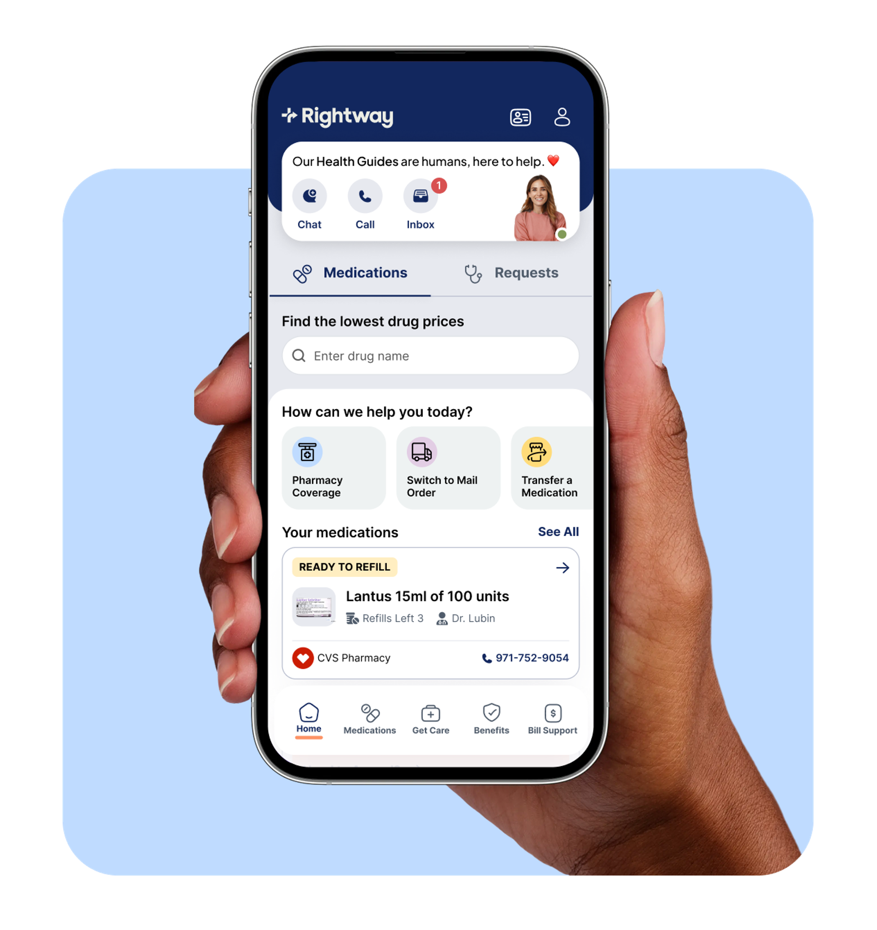 Phone with Rightway app